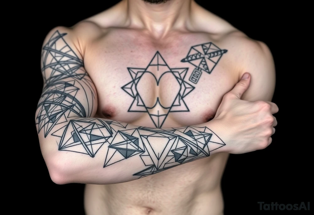 Geometry with love symbolism tattoo idea
