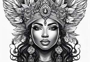Black Goddess of sativa tattoo idea