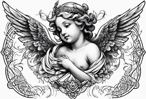 Cherub flying tattoo idea