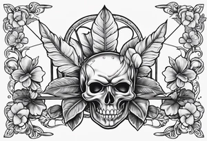idea of adding buffs. using bow and arrows with Four Leaf Clover on the background to generating stats of Luck. tattoo idea