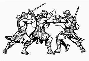 Warriors fighting tattoo idea
