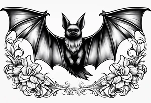 Flying bat tattoo idea