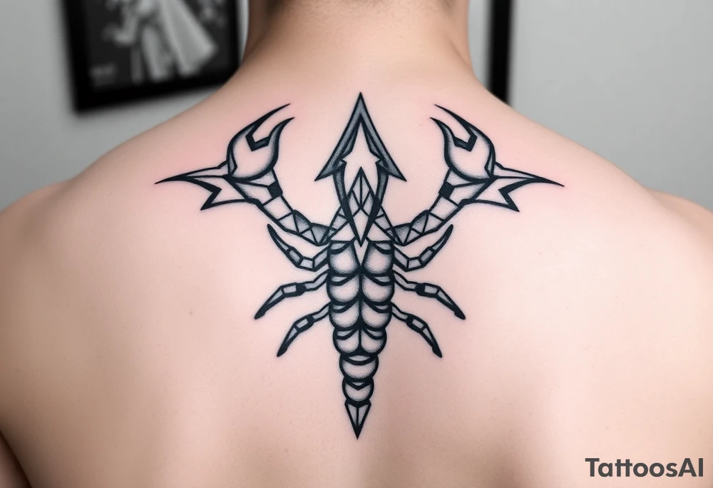 Geometric scorpion simple tattoo idea