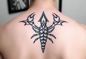Geometric scorpion simple tattoo idea