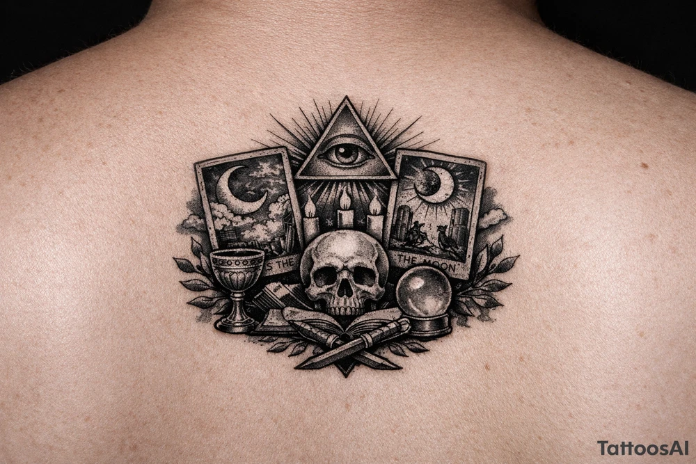 Esotericism and Mysticism under breast tattoo tarot tattoo idea