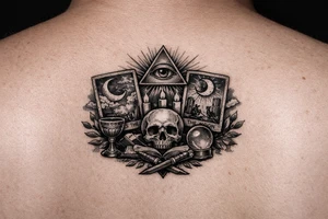 Esotericism and Mysticism under  breast tattoo tarot tattoo idea