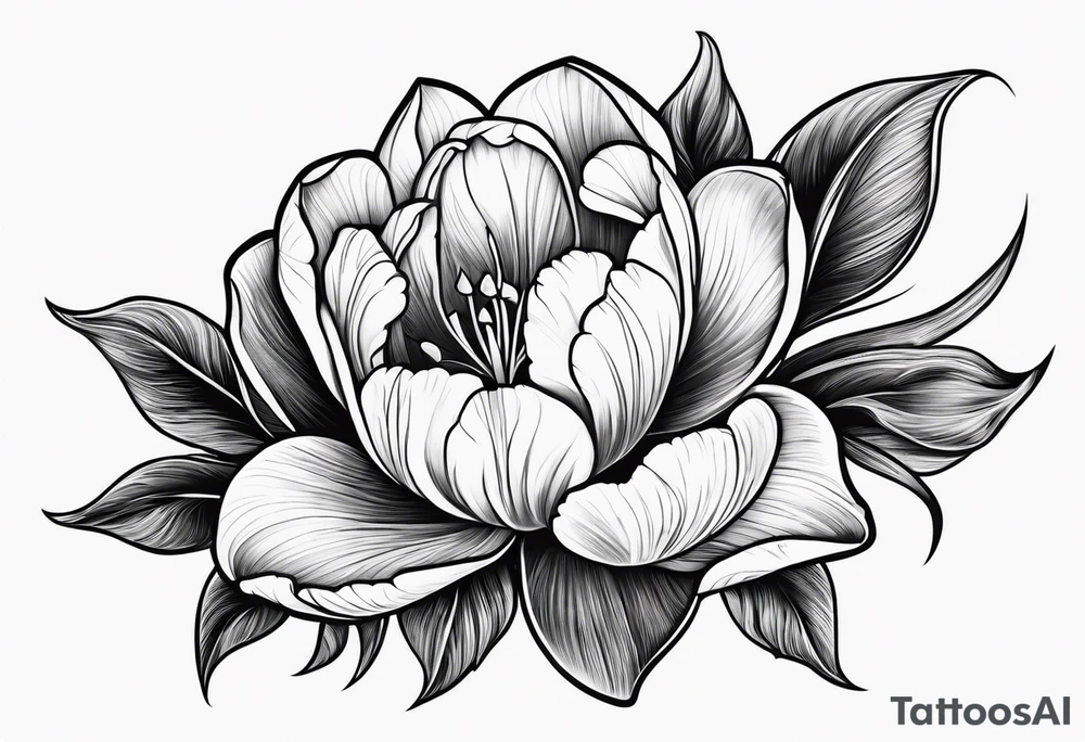 closed mini tulip tattoo idea