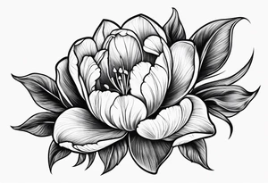 closed mini tulip tattoo idea