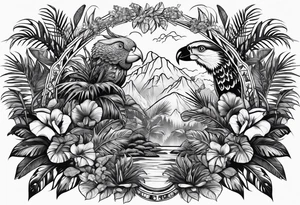 Jungle rainforest canvas tattoo idea