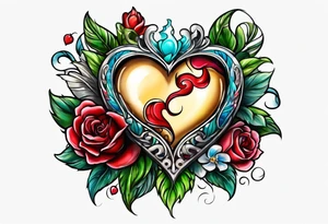 corazon con playa tattoo idea