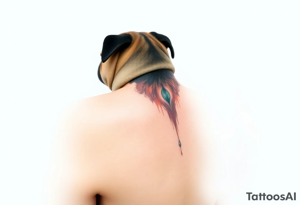 Small pug from behind tattoo idea