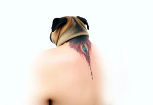 Small pug from behind tattoo idea