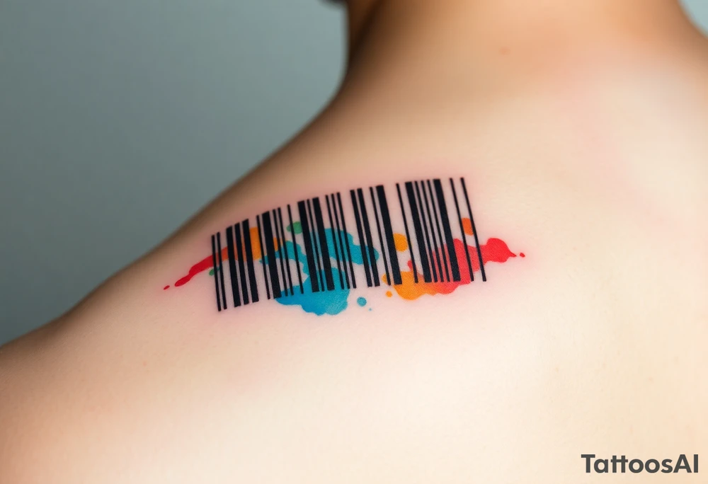 A barcode where the lines glitch and distort at the edges, symbolizing a love that breaks traditional codes. tattoo idea