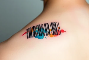 A barcode where the lines glitch and distort at the edges, symbolizing a love that breaks traditional codes. tattoo idea