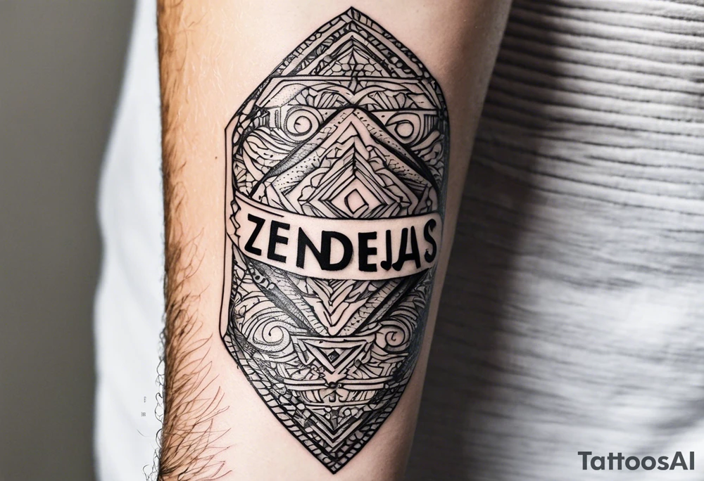 Forearm tattoo that says Zendejas that goes across the forearm tattoo idea