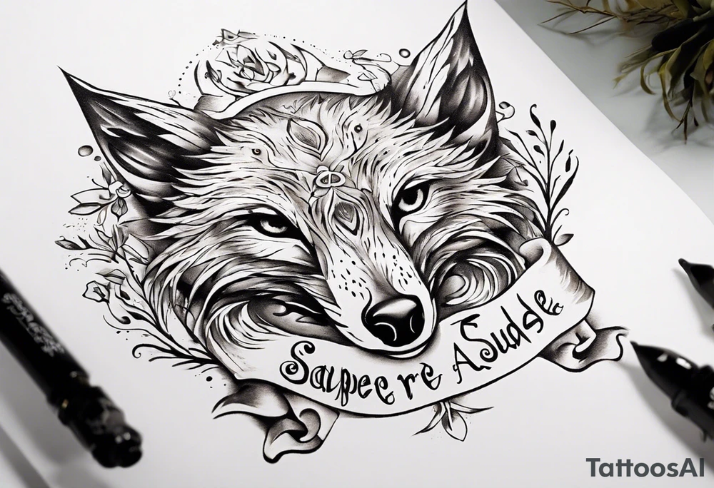 Wasser Eule Sonne Fuchs der Schriftzug : "Sapere Aude" tattoo idea