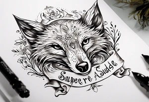 Wasser Eule Sonne Fuchs der Schriftzug : "Sapere Aude" tattoo idea