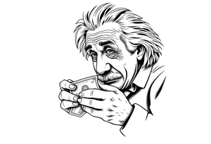 Einstein counting money tattoo idea