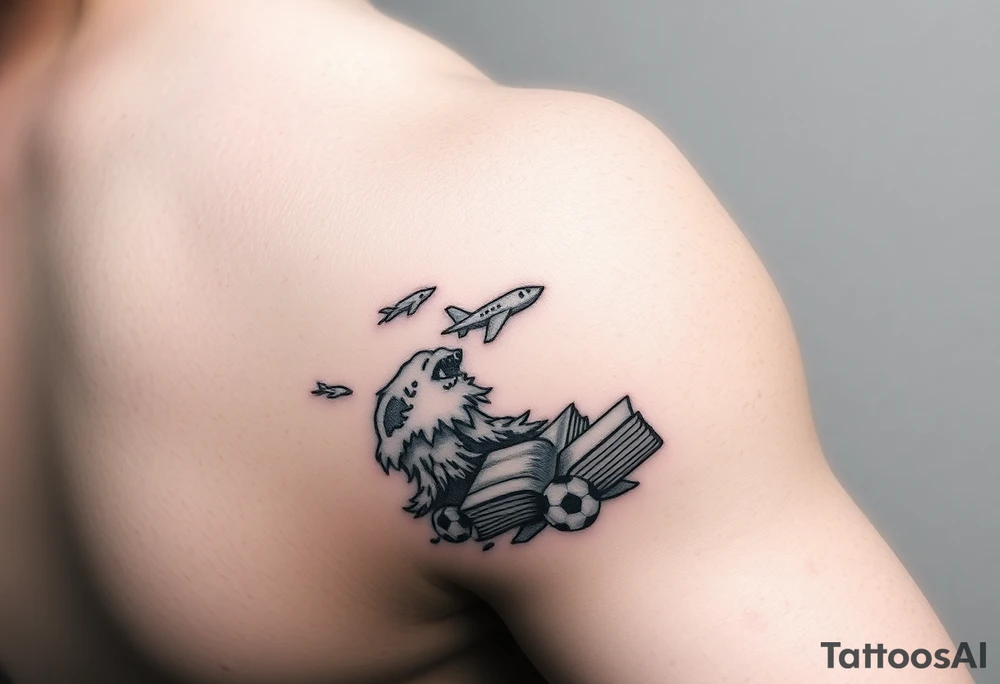 A black and white tattoo that will go on side of the wrist. This is for someone who loves ocean, travel and books. tattoo idea