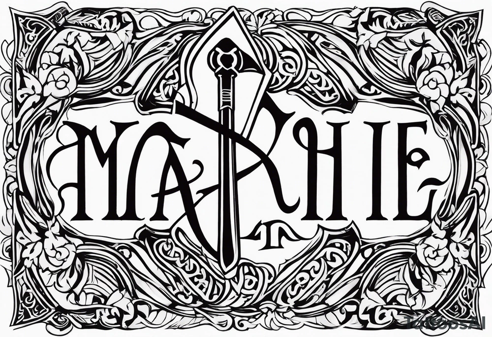 The symbol of Matthias a open Bible and a battle Axe tattoo idea