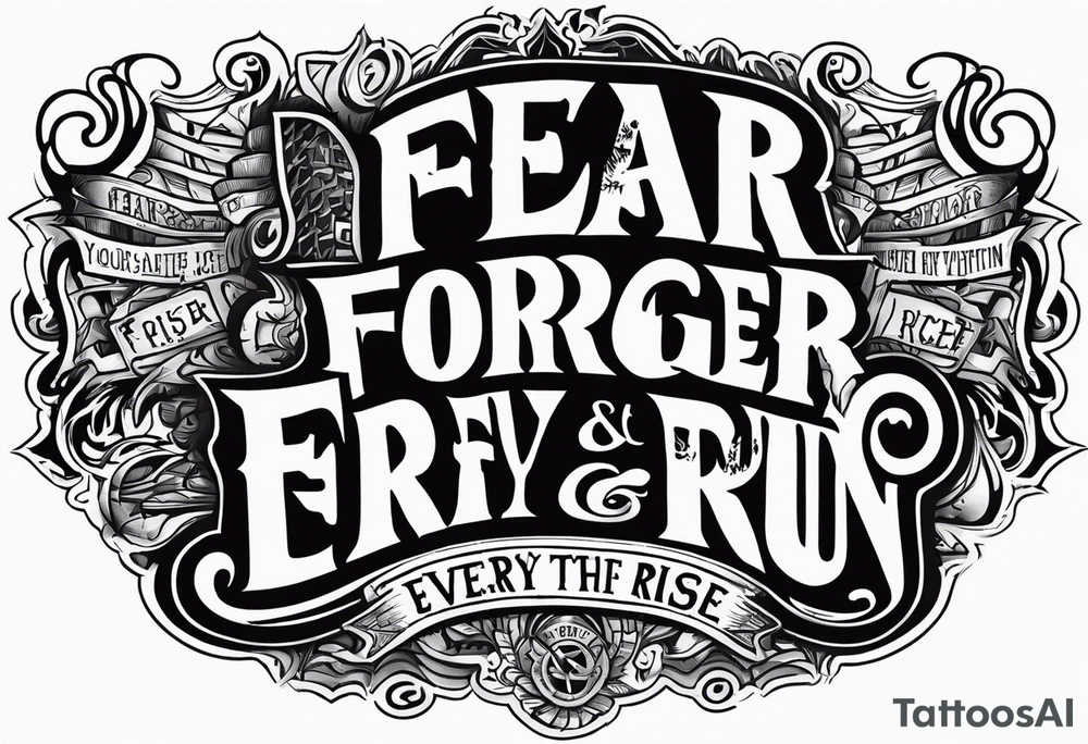 FEAR
FORGER EVERYTRHING AND RUN
FACE EVERYTHING AND RISE tattoo idea