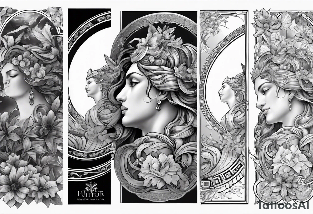 greek mythology arm sleeve tattoo idea