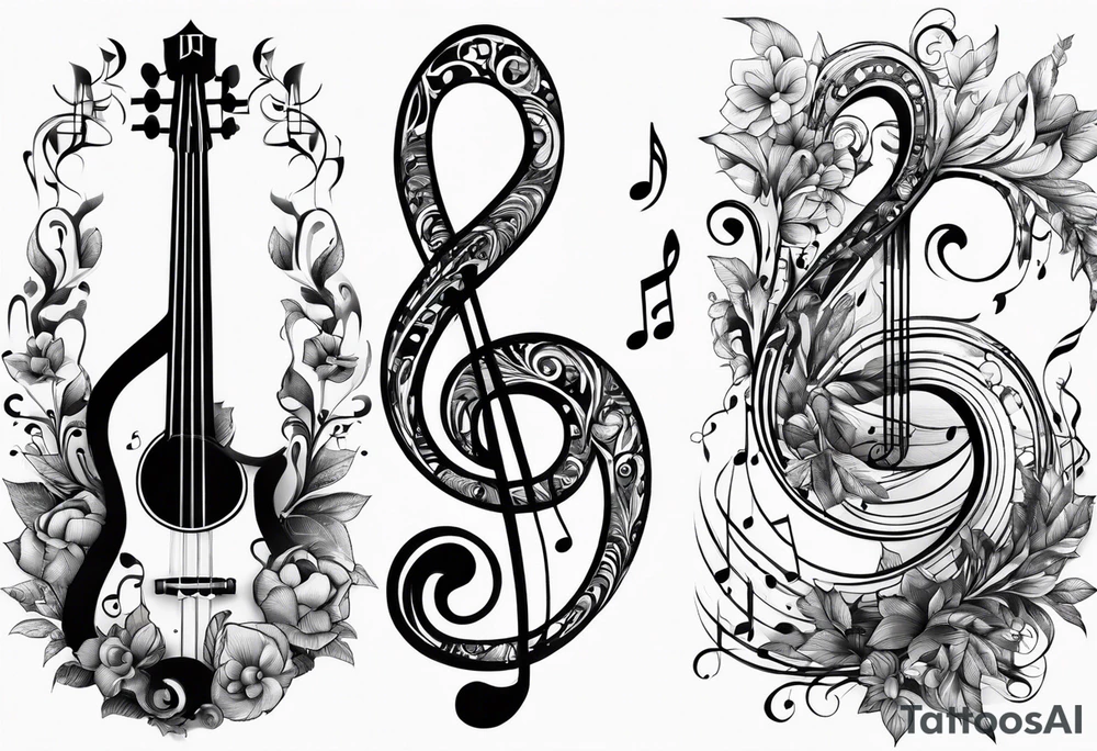 A music note in nature tattoo idea