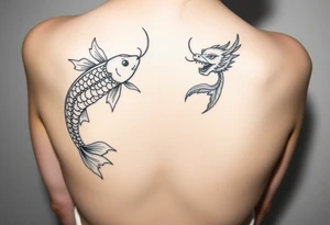 Koi fish and dragon tattoo idea