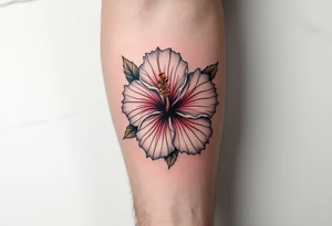 Masculine hibiscus flowers tattoo idea