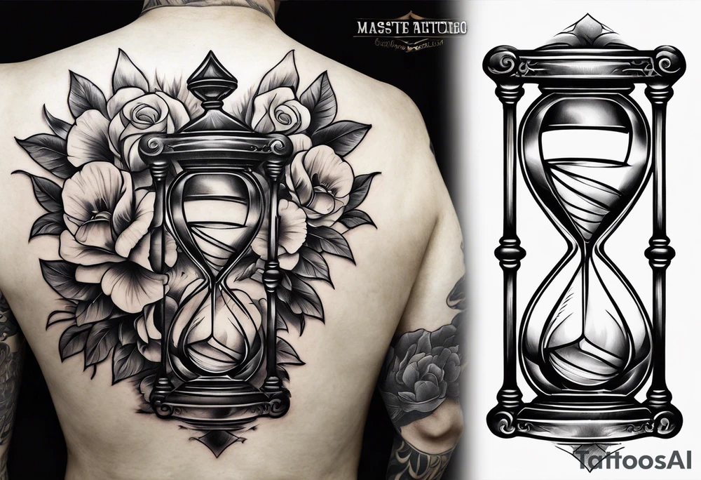 Hour glass traditional tattoo idea
