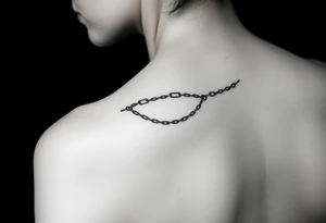 Feminine, dainty, thin lines of an unbroken chain mixed with a nautical theme tattoo idea