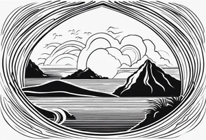 sri lanka island beach waves sun dogs gym tattoo idea