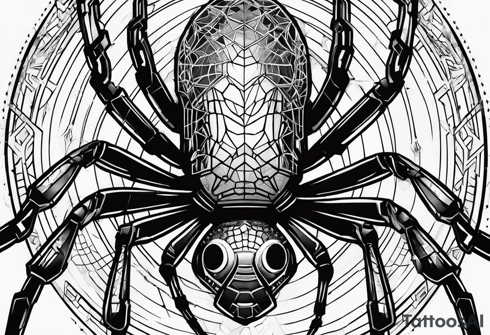 cyberpunk black widow spider tattoo idea