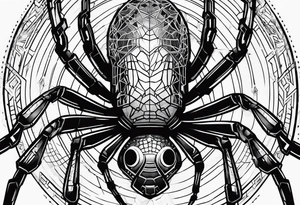 cyberpunk black widow spider tattoo idea