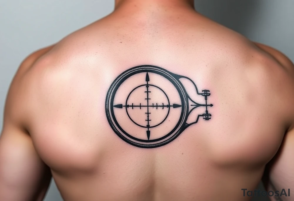 A basketball with a sniper scope reticle
inside tattoo idea A basketball with a sniper scope reticle
inside tattoo idea