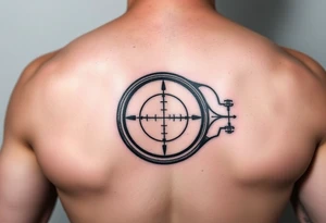 A basketball with a sniper scope reticle 
inside tattoo idea