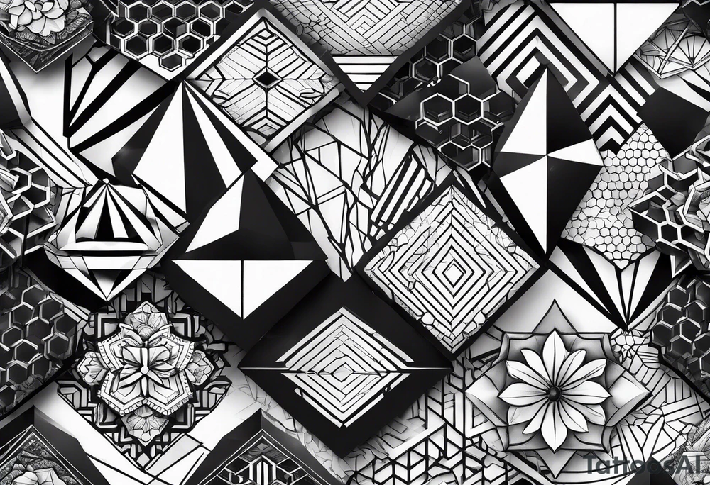 black hexagons tattoo idea