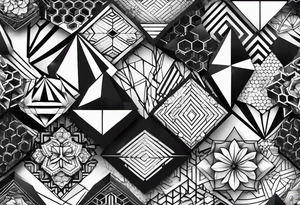 black hexagons tattoo idea