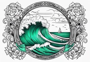 sea water green tattoo idea