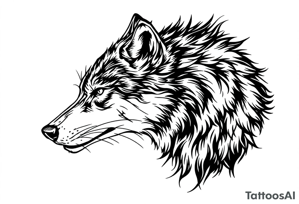 mongolian grey wolf that looks simple tattoo idea