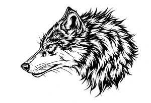 mongolian grey wolf that looks simple tattoo idea