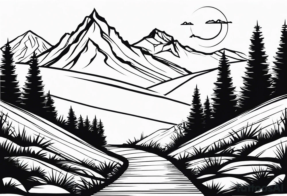 Mountain Path tattoo idea