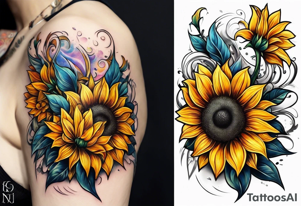 flower, sunflower, tattoo idea