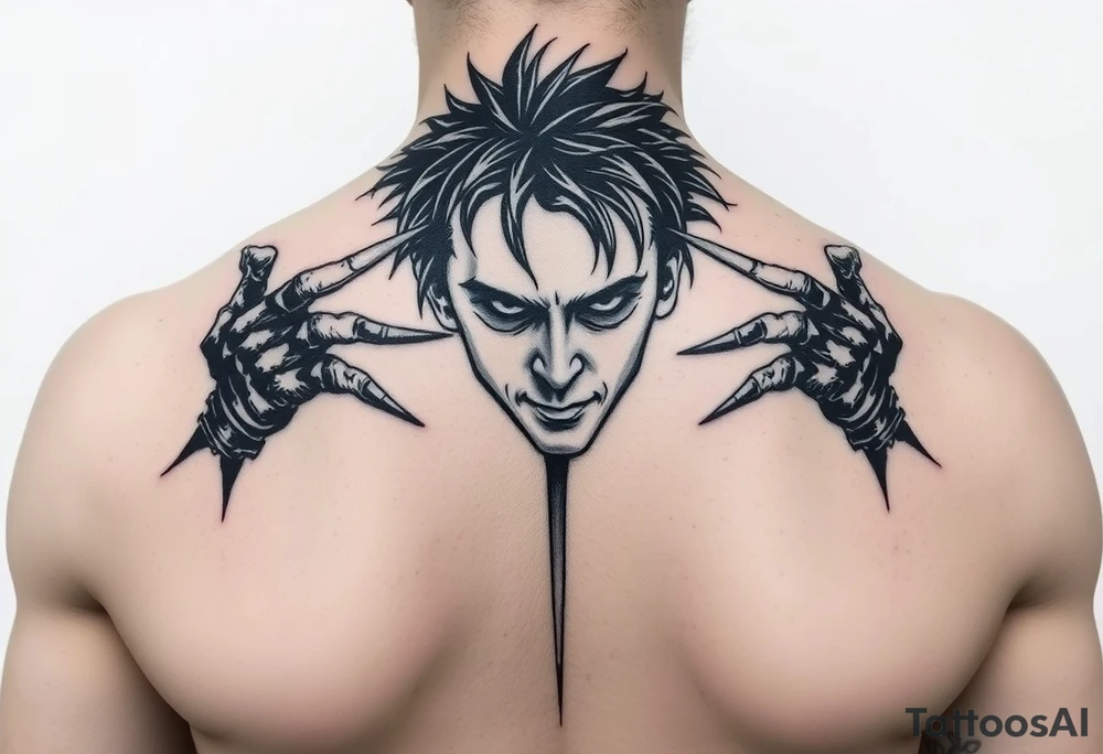 Edward scissorhands reflection off his scissorhands tattoo idea