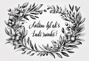 I want this quote near my rib cage with olives and olive branches designed into or around it:
لكَ شيءٌ في هذا العَالَم..فَقُم! tattoo idea