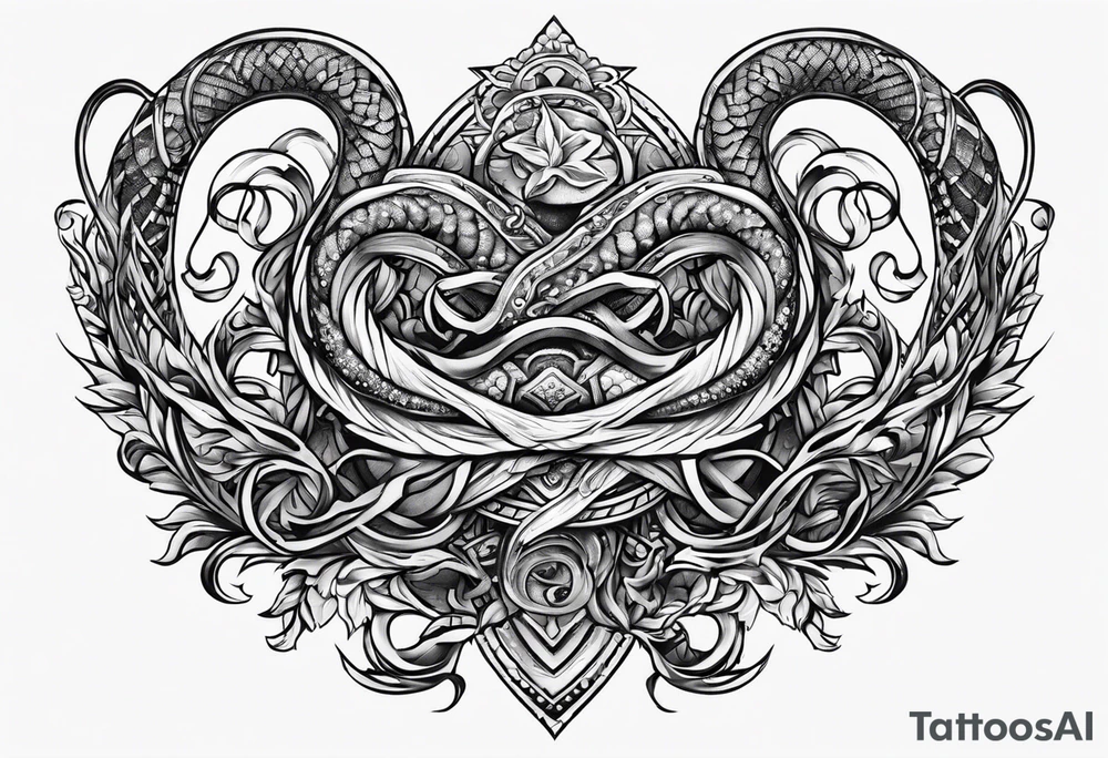 Cross and serpent tattoo idea