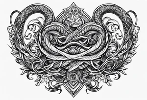 Cross and serpent tattoo idea