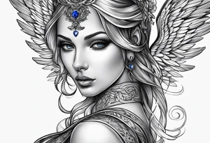 Sapphire angel tattoo idea