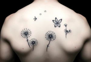 Fireflies and dandelions tattoo idea