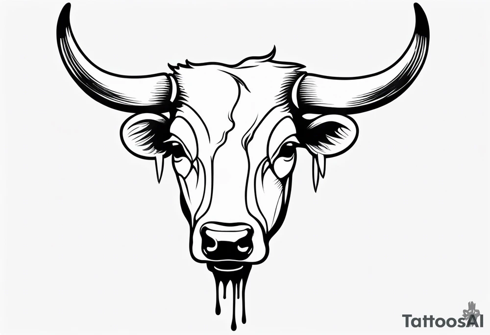 steer head bones tattoo idea